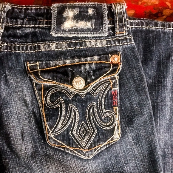 HP🎉MEK “New Oaxaca Bootcut” Sexy Red Rose Jeans - Picture 5 of 9